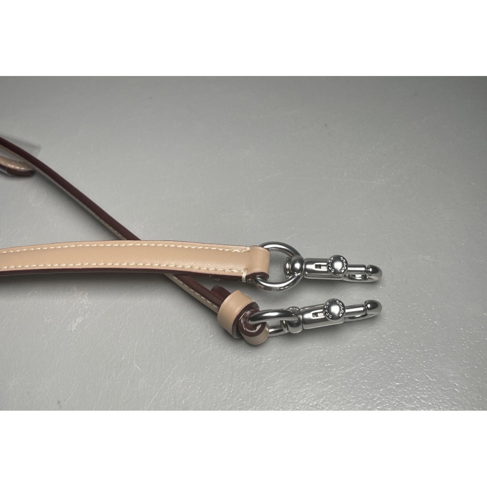 Coach Beige/tan Leather Replacement Strap Silver Hardware